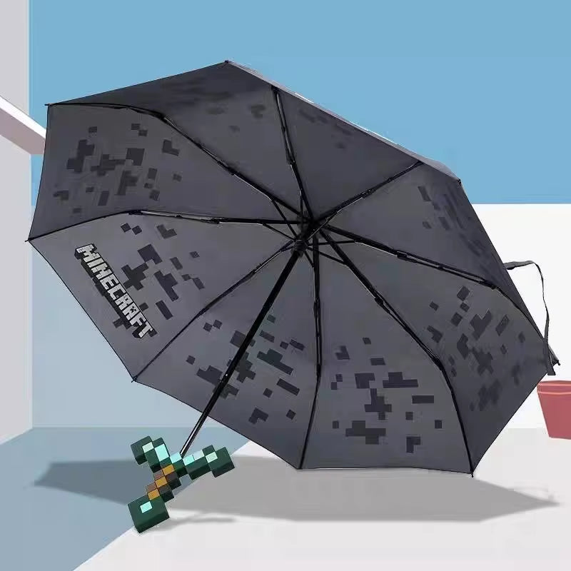 MC Pixel Umbrella: Your Go-To Gadget for Dodging Raindrops, Sunburns, and Those Cringe-Worthy Small Talk Moments!