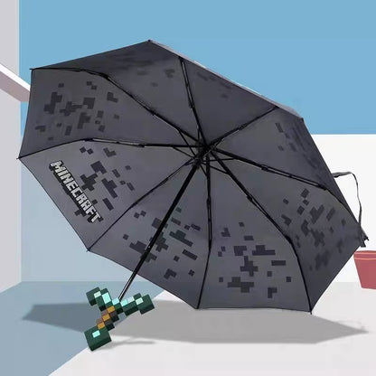 MC Pixel Umbrella: Your Go-To Gadget for Dodging Raindrops, Sunburns, and Those Cringe-Worthy Small Talk Moments!